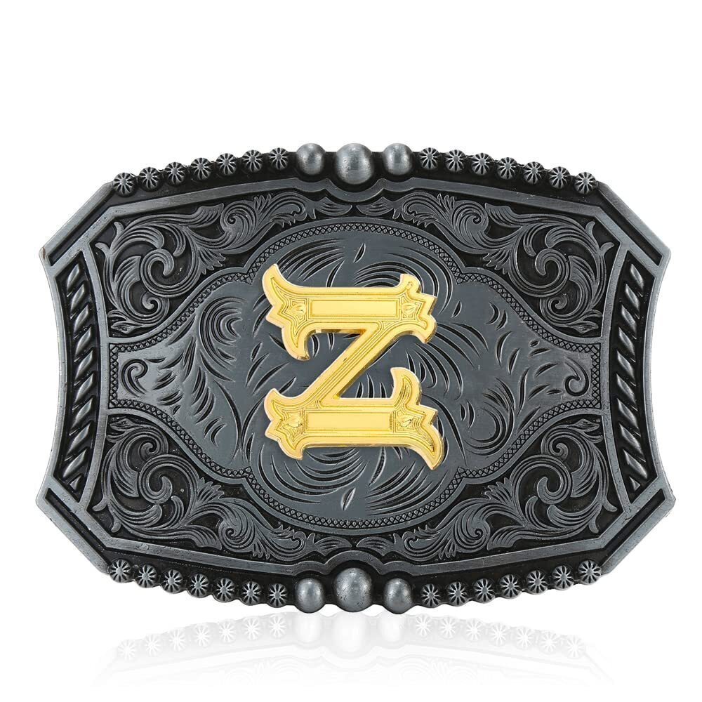 9719 Upgrade Western Belt Buckle Initial Letters ABCDEFG to Y-Cowboy Rodeo